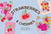 Strawberries & Cherries Graphics Set, a Graphic by Youandigraphics (Thumbnail 1 of 15)