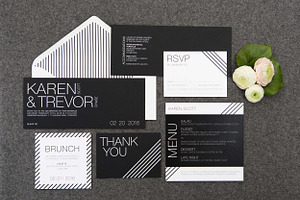Black & White Stripes Wedding Suite