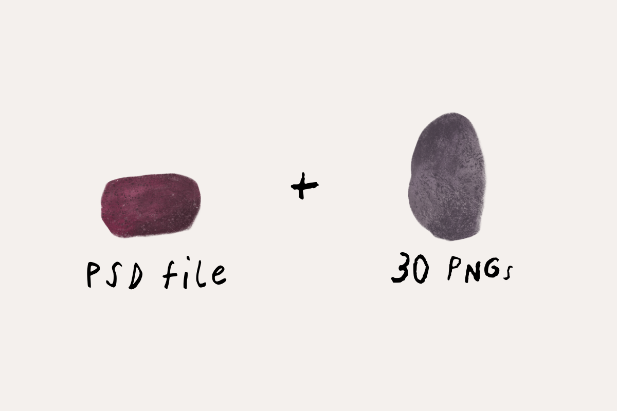 30 Watercolor Stone Illustrations, a Decorative Illustration by Roooar Studio (Photo 7 of 8)