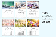 2025 Monthly Calendar Sunday Start, a Poster Template by kh_cat (Thumbnail 1 of 2)