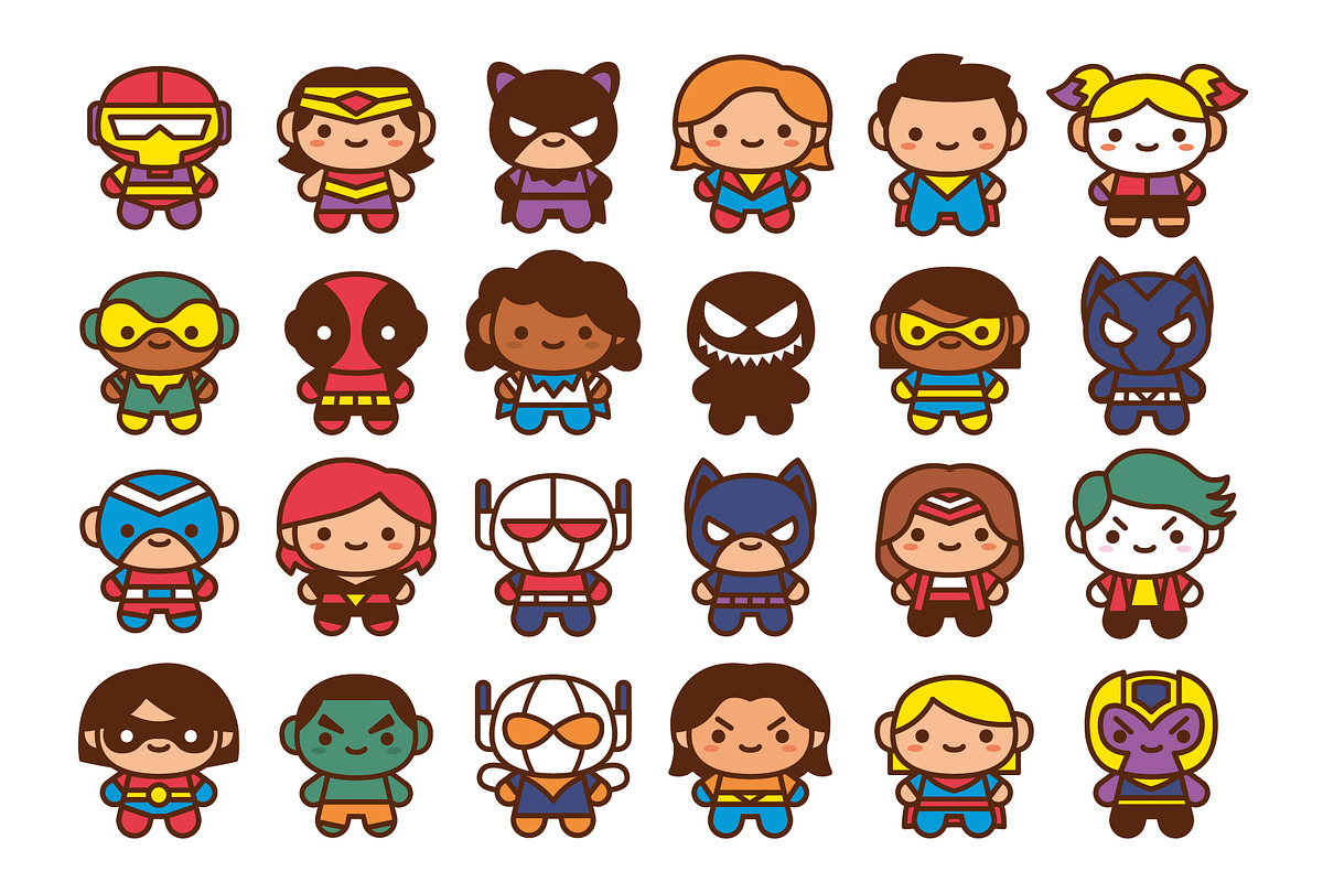 Vector Kawaii Comic Book Characters, an Illustration by Andres M Rodriguez (Photo 2 of 2)