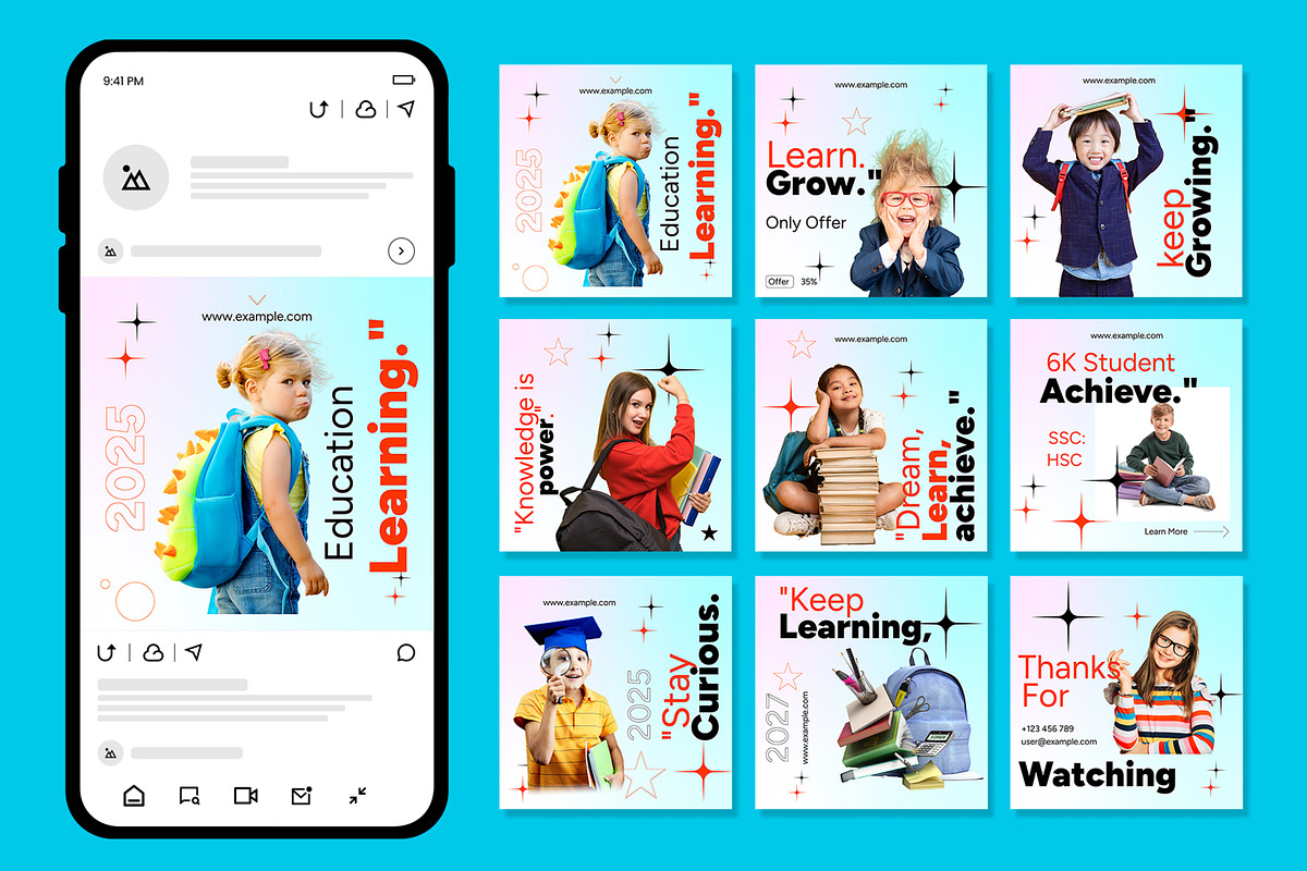 Education Learning Social Media Post, a Social Media Template by CreativeShaper (Photo 1 of 3)