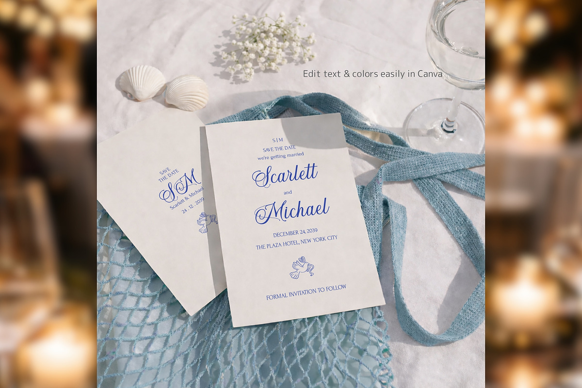 Elegant Save Date Canva bd004, an Invitation Template by TyphoonStudio (Photo 4 of 9)
