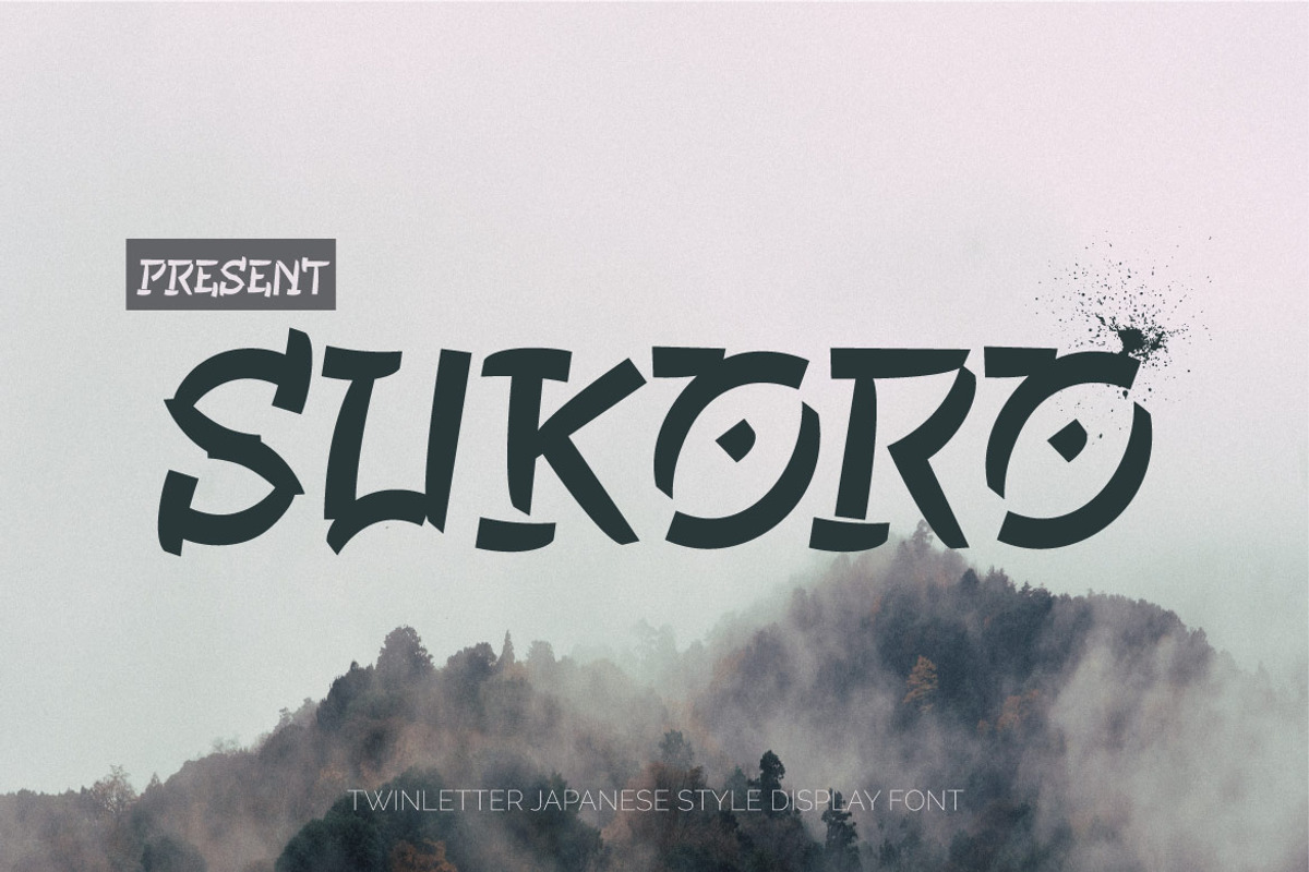 SUKORO - Japanese style font, a Font by twinstd (Photo 1 of 9)