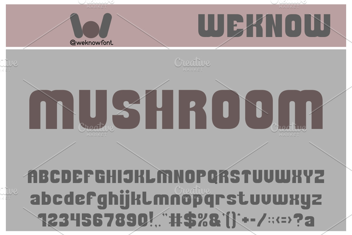 Mushroom font, a Sans Serif Font by weknow (Photo 1 of 5)
