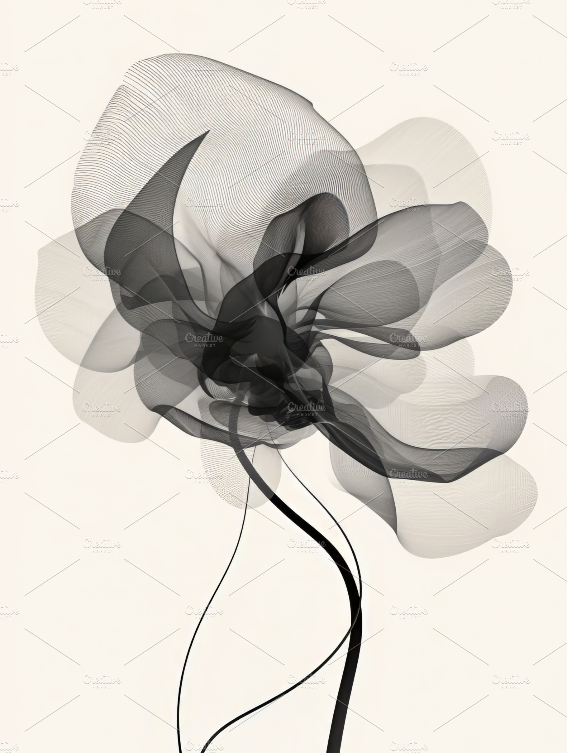 Abstract Black Smoke Floral Design, an Abstract Photo by Natalia Klenova's Shop