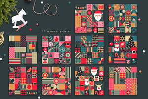 Geometric Christmas Vector Set