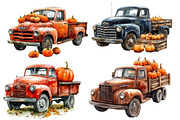 Fall Vintage Truck & Pumpkins, an Illustration by Designworld (Thumbnail 2 of 6)
