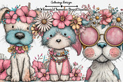 Whimsical Summer Dogs Clipart, an Illustration by GatewayDesign (Thumbnail 1 of 6)