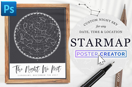 Star Map Poster Creator, Minimal, a Plug-in Add-On by Drifter Studio