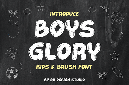 Boys Glory - Brush Font, a Handwritten Font by QR Design Studio