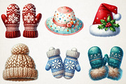 Cozy Winter Mittens & Hats Clipart, an Illustration by RobertsArt (Thumbnail 6 of 7)