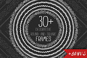 Set of round and square BOHO frames, a Decorative Illustration by SomStock (Thumbnail 1 of 14)