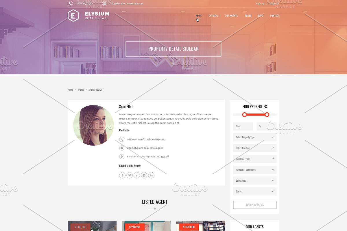 Elysium - Real Estate PSD Template, a Websites & App Template by ArtStyles (Photo 24 of 29)
