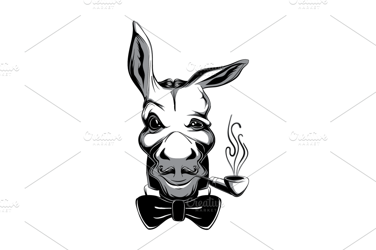 Funny Snobbish Donkey, an Animal Illustration by vectalex