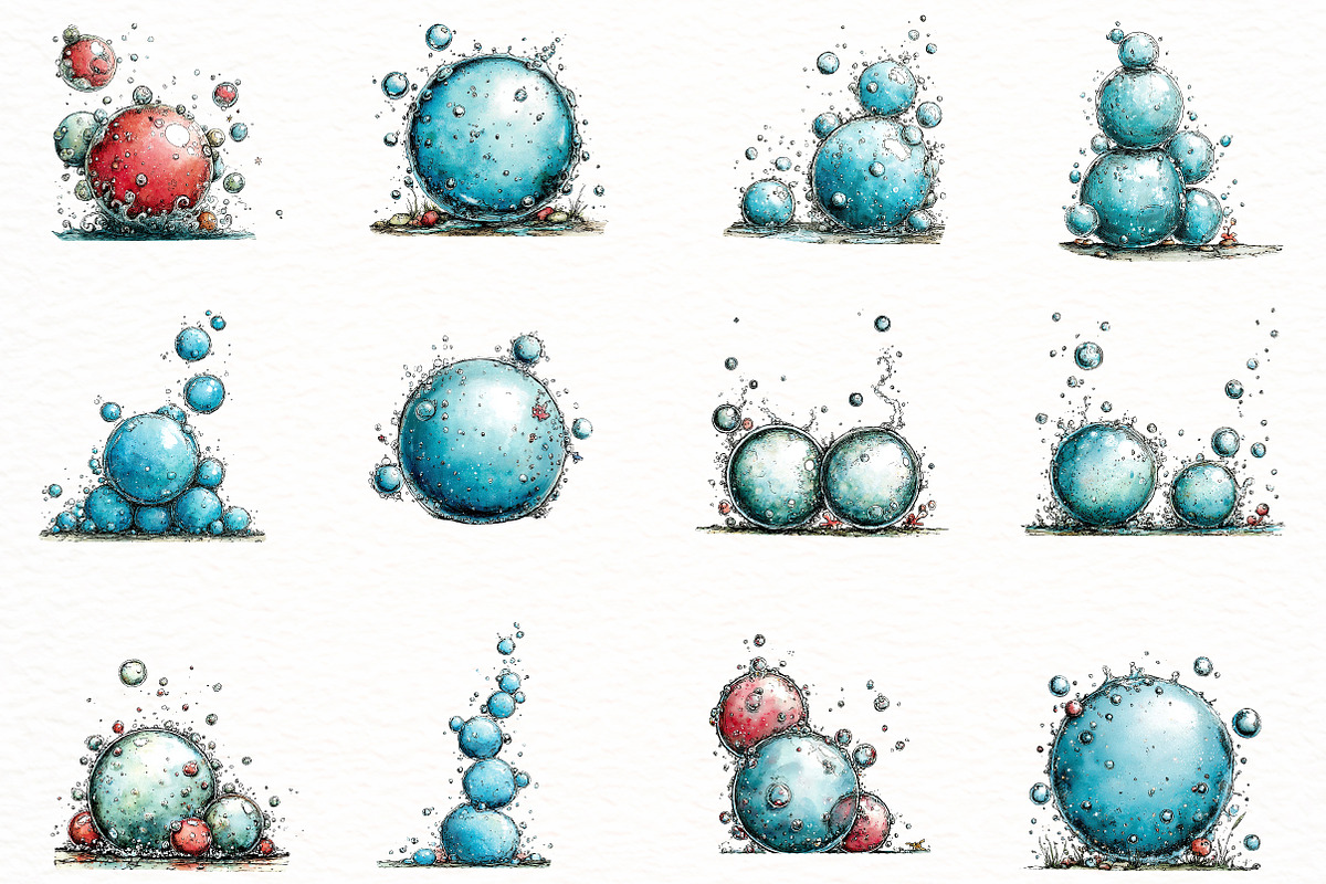 summer sea underwater bubbles clipar, an Illustration by Designworld (Photo 3 of 8)