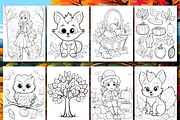 200 Cute Autumn Coloring Pages, a Seasonal Illustration by Coco Bloom (Thumbnail 5 of 9)