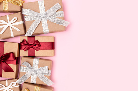 Wrapped gifts tied with ribbons, a Holiday Photo by rorygez fresh