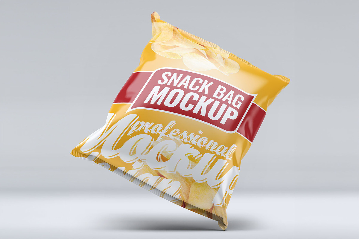 Snack Bag Mockup, a Packaging Mockup by Xtrahive (Photo 2 of 2)