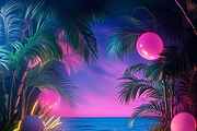 Tropicana Neon Beach Party, a Background Graphic by Printable Treasure (Thumbnail 4 of 6)