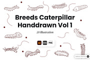 Caterpillar Hand Drawn Illustration, an Animal Illustration by SLAB! Design (Thumbnail 1 of 3)