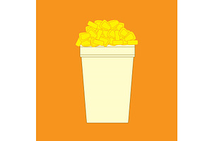 Cup of hot fresh boiled corn. Fast, a Food Illustration by Toltemara