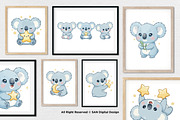 15 Bundle Watercolor Blue Koala Kids, an Animal Illustration by Morspective (Thumbnail 4 of 8)
