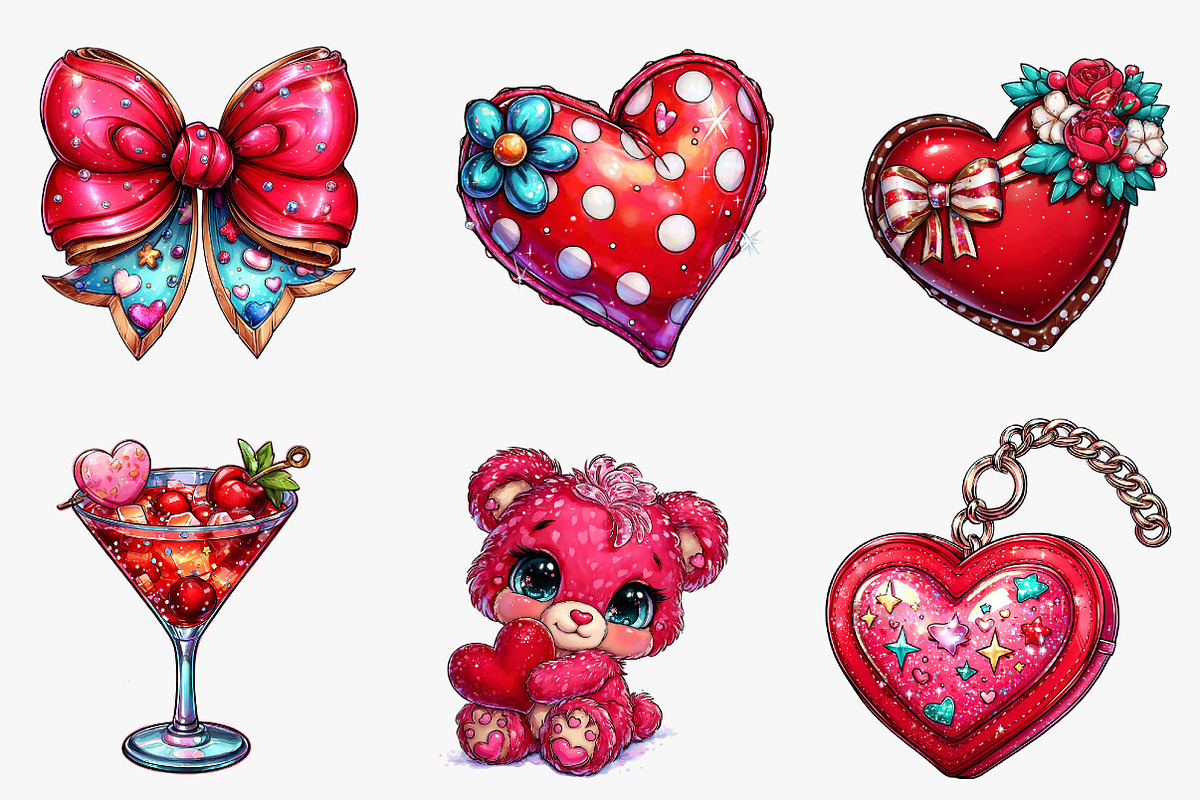 Watercolor Valentines Day Clipart, an Illustration by CreationArt (Photo 5 of 5)