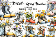Boots with Spring Flowers Sublimatio, an Illustration by CreationArt (Thumbnail 1 of 7)