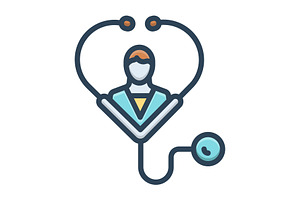 Doctor physician color icon, a Duotone Icon by Creative priyanka