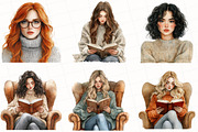 Watercolor Winter Bookworm Clipart, an Illustration by OK Design (Thumbnail 3 of 5)