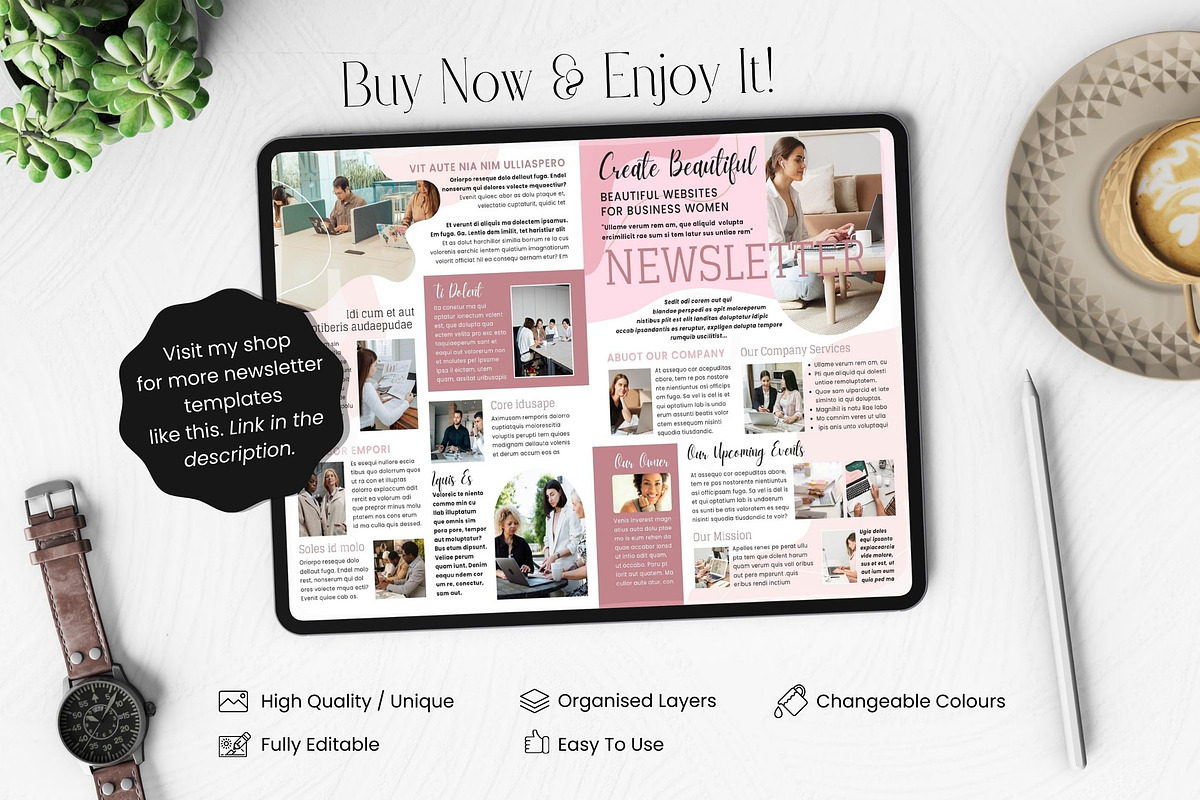 Businesswoman Canva Newsletter, an Email Template by PixelCraft (Photo 15 of 15)