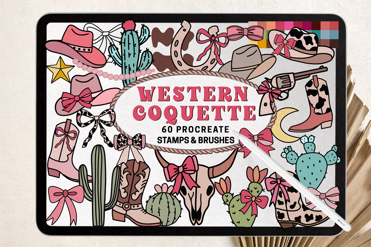 Procreate Stamps Western Coquette, a Brushes & More by Brush Lab (Photo 1 of 7)