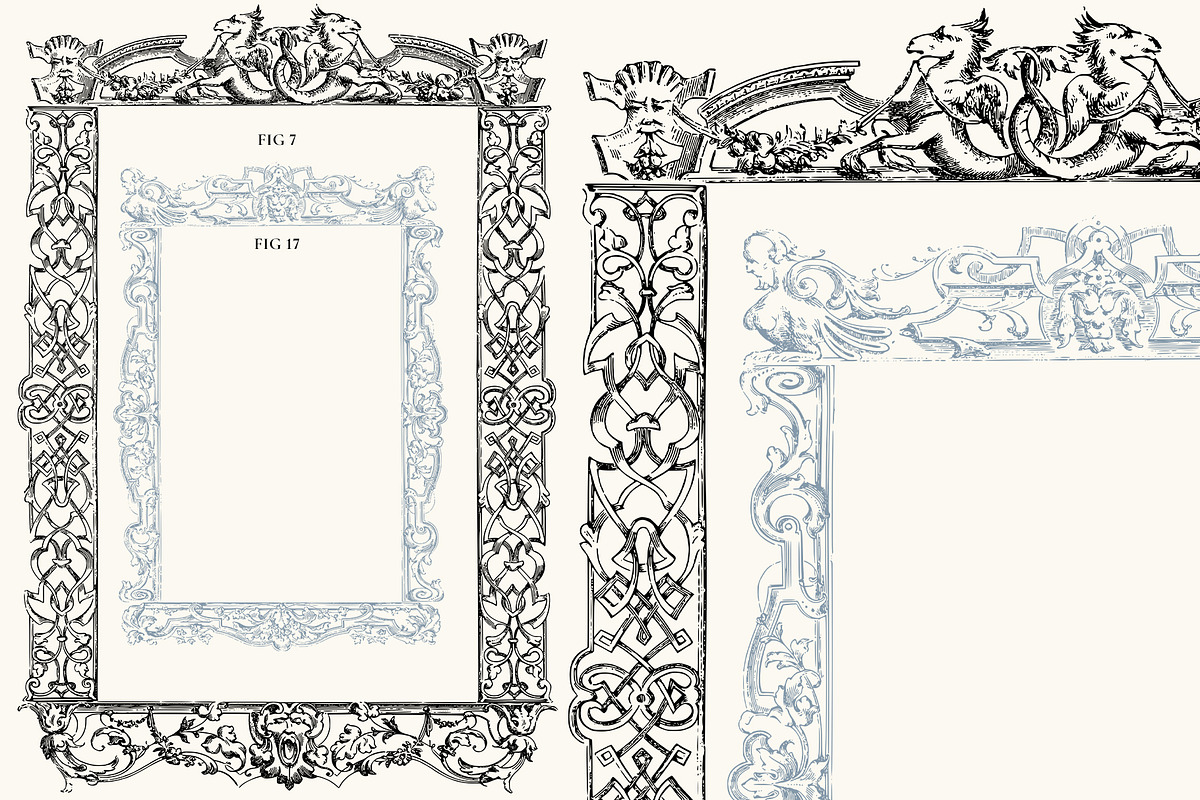 Grotesque Vintage Ornate Borders, a Decorative Illustration by Century Library (Photo 10 of 12)