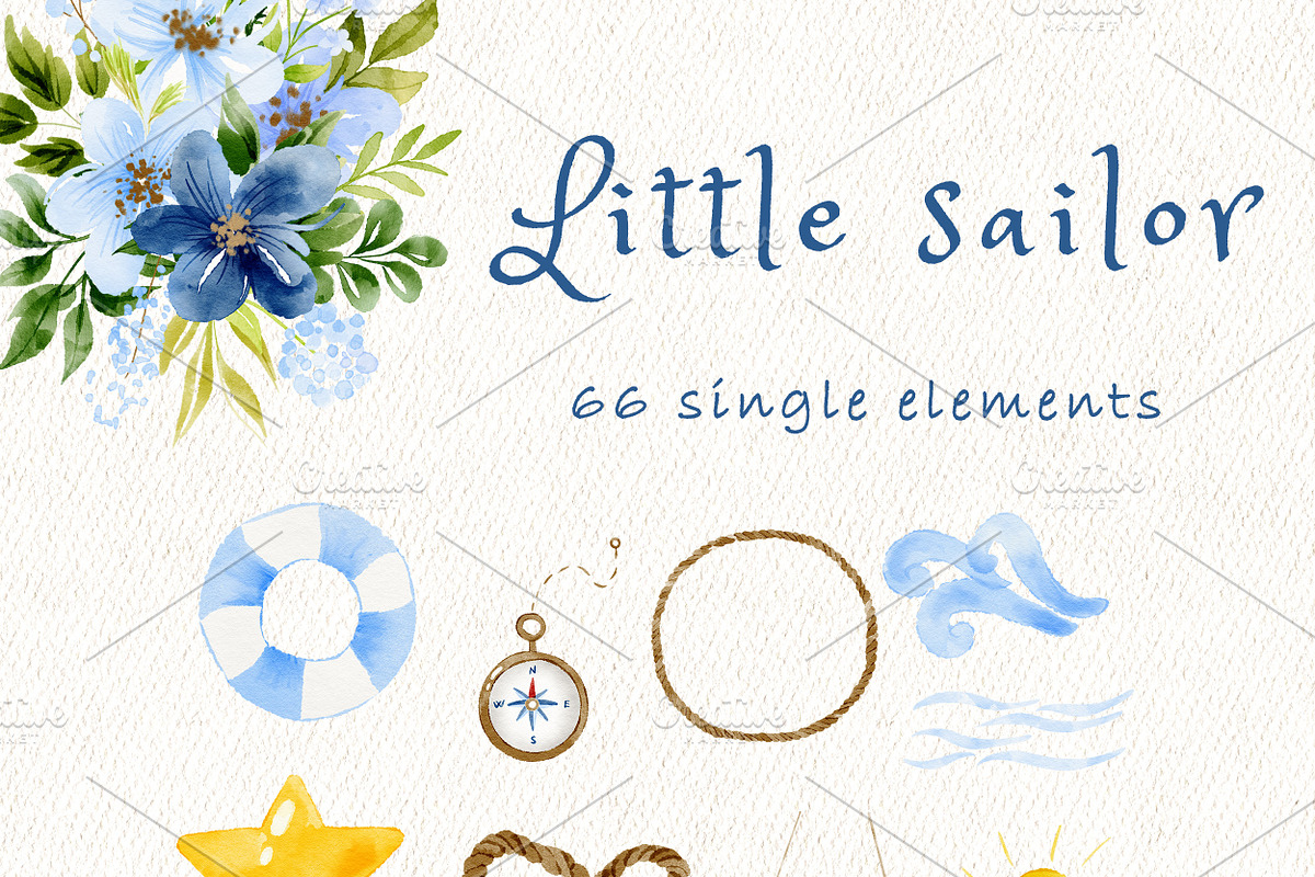 Little sailor nursery clipart, an Animal Illustration by heyiamalice (Photo 8 of 12)