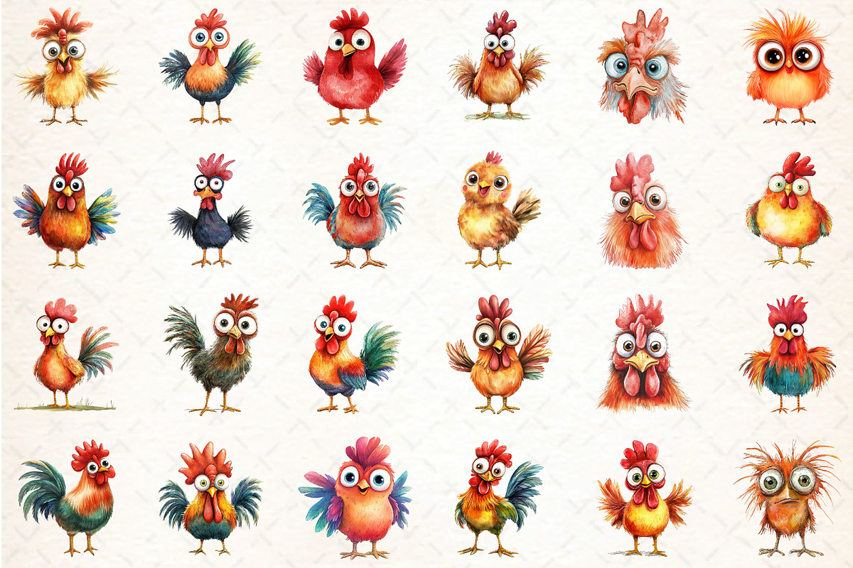 Quirky Funny Chicken Sublimation, an Illustration by DreamCafeArt (Photo 3 of 3)