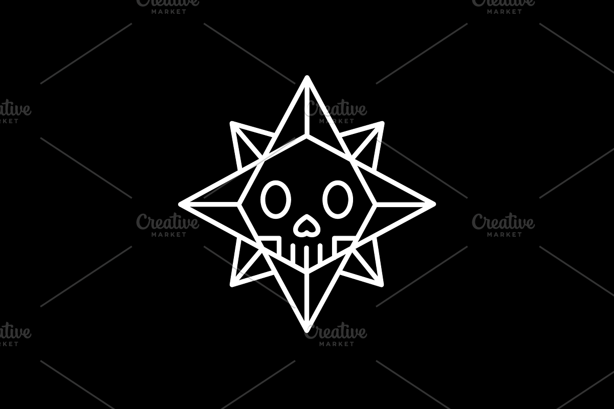 skull head line minimalist logo, a Branding & Logo Template by devastd