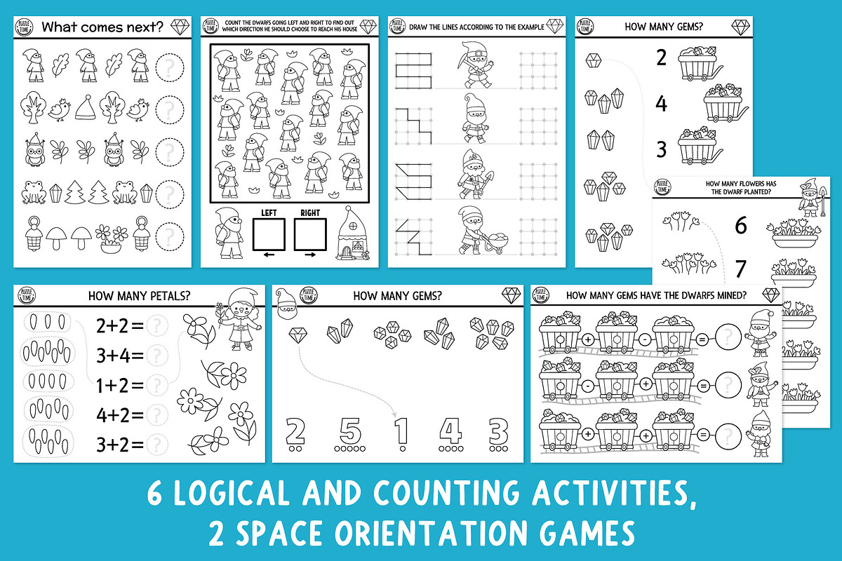 Dwarf coloring games and activities, an Education Illustration by Lexi Claus (Photo 5 of 16)