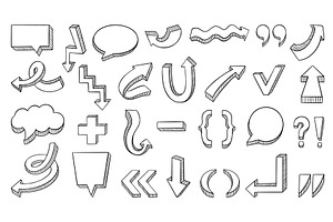 Hand drawn 3d elements. Doodle, an Object Illustration by Valerie Bodnar