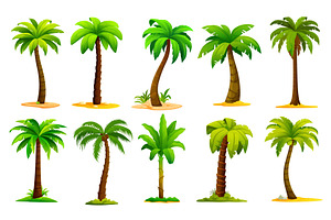 Cartoon Jungle Palm Trees