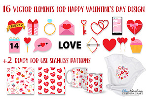 Valentines day icons set love symbol