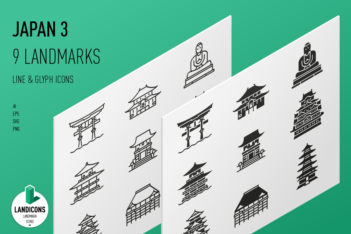 Landmarks of Japan 3, an Icon by Jozsef Balazs-Hegedus (Photo 1 of 6)