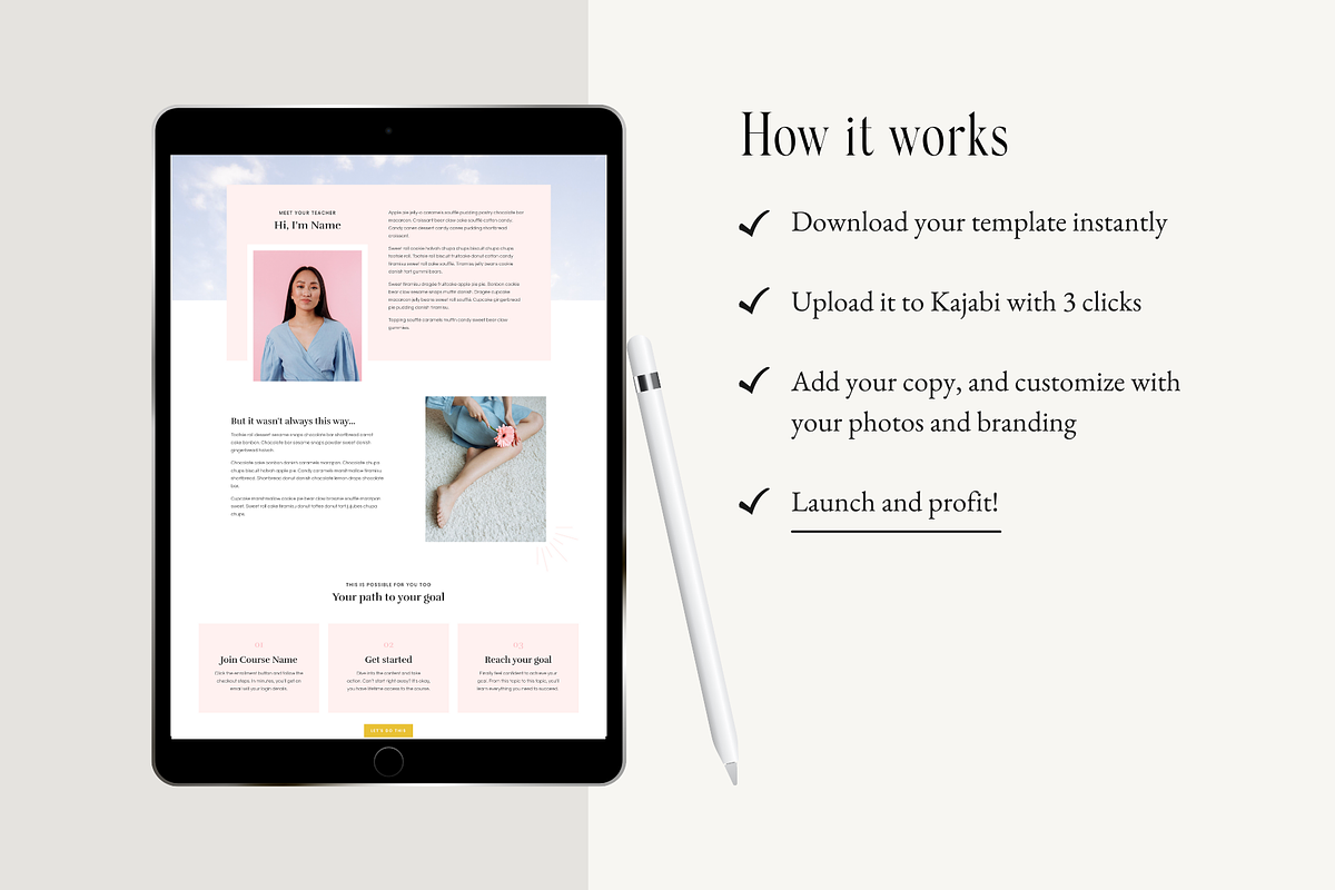 Kajabi Sales Page Template, a Landing Page Template by Pixel & Flow (Photo 4 of 9)