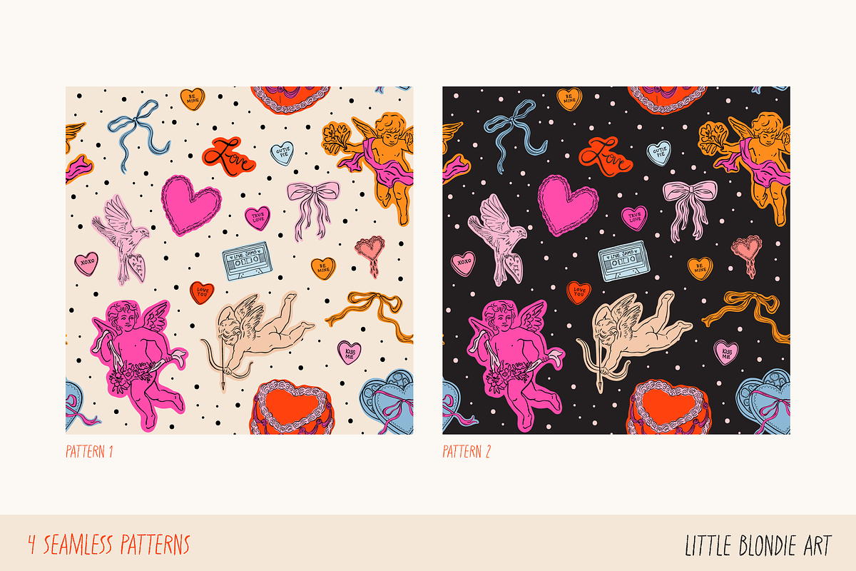 Valentine's Day Cupid Bundle, a Decorative Illustration by Little Blondie Art (Photo 5 of 8)