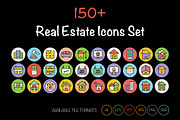 150+ Real Estate Icons Set, an Emoji Icon by Vectors Market (Thumbnail 1 of 3)