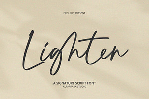 Lighten - Handwritten Font, a Handwritten Font by Alpaprana