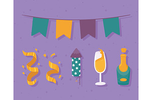 party decoration icons, an Illustration by studiogstock