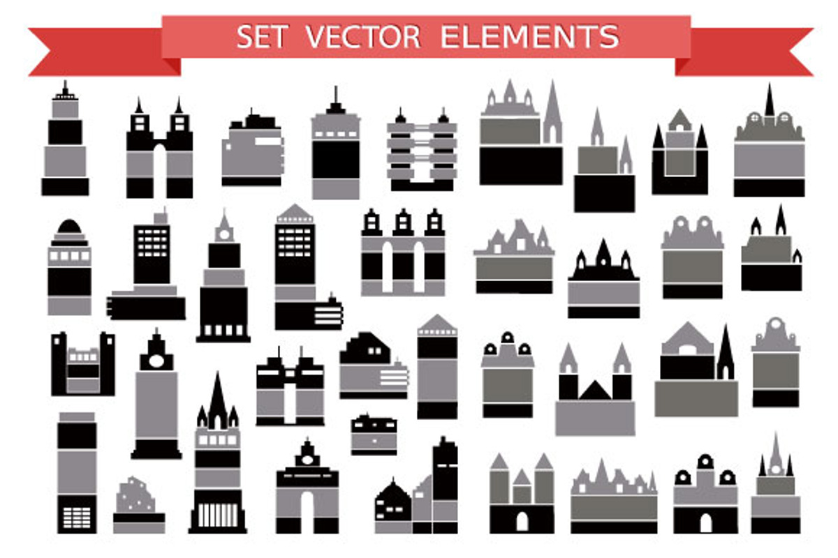 Set Various variants of houses preview 2