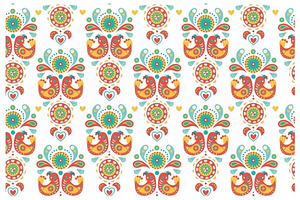 Colorful ornament with birds