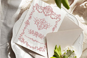 Burgundy Floral Garden Borders, a Decorative Illustration by Ekaproeka (Thumbnail 2 of 6)